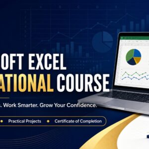 Identify the Microsoft Excel Foundational Course quickly. Make the course page attractive and professional. Show students the course level before they open it. Appear as the course thumbnail on the website, dashboard and course listing pages.